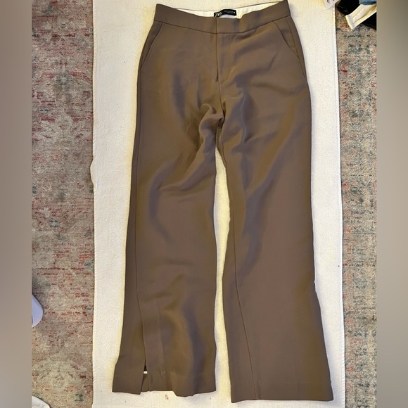 Zara Brown High Waisted Flowy Pants Size M - Picture 5 of 15